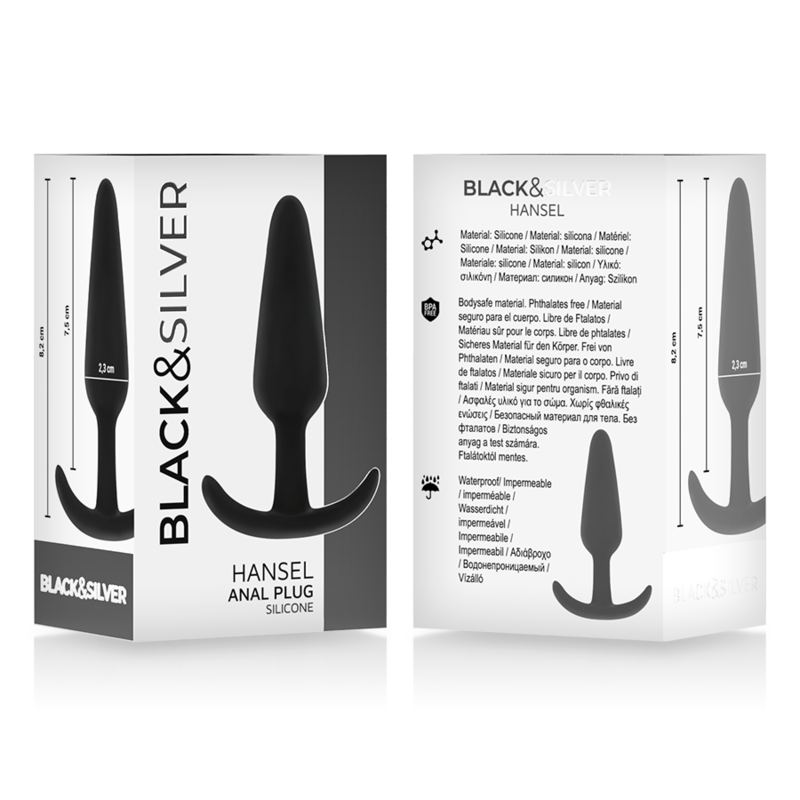 Black&silver-Hansel Analplug Silikon mit kleinem Griff Wasserdicht · Sextoys (Bild 5)