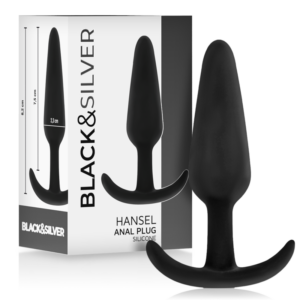 Black&silver-Hansel Analplug Silikon mit kleinem Griff Wasserdicht · Sextoys (Bild 2)