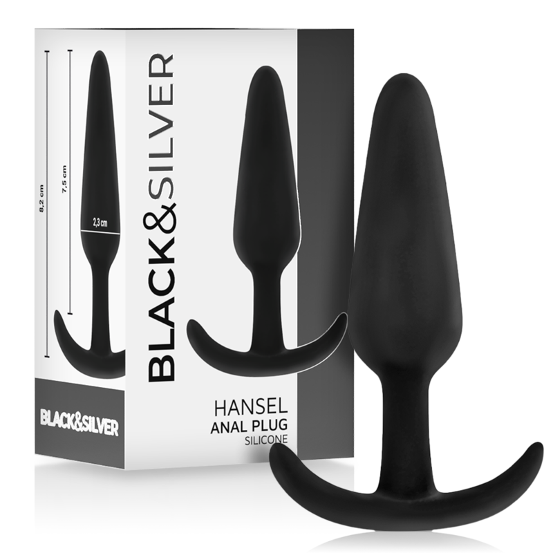Black&silver-Hansel Analplug Silikon mit kleinem Griff Wasserdicht · Sextoys (Bild 2)