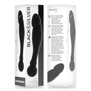 Black&silver-Karl Dildo Stimulator Punkt G 18 cm-Silikon · Sextoys (Bild 2)