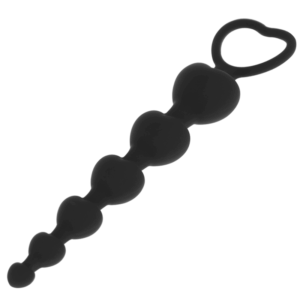 Black&silver-Mila Catena Anal ‚chain of Hearts‘ 18 cm-Silikon · Sextoys