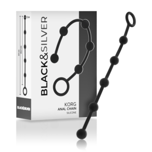 Black&silver-Korg Rosario Analkugeln für Anfänger Silikon · Sextoys (Bild 2)