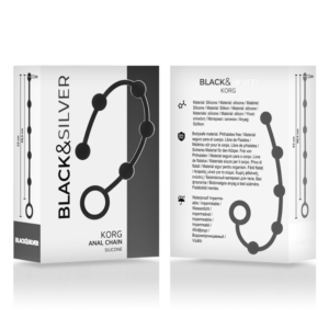 Black&silver-Korg Rosario Analkugeln für Anfänger Silikon · Sextoys (Bild 4)