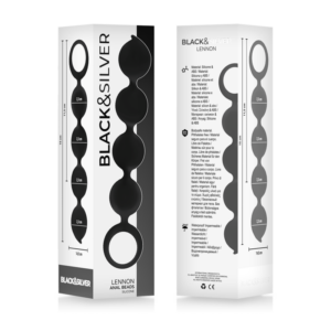 Black&silver-Lennon Rosario Anal 4 Silikonkugeln 15 cm-Waterproof · Sextoys (Bild 4)