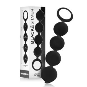 Black&silver-Lennon Rosario Anal 4 Silikonkugeln 15 cm-Waterproof · Sextoys (Bild 2)