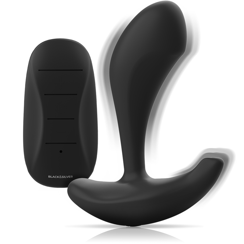 Black&silver-Dwayne Analplug Silikon mit Fernbedienung · Vibratoren