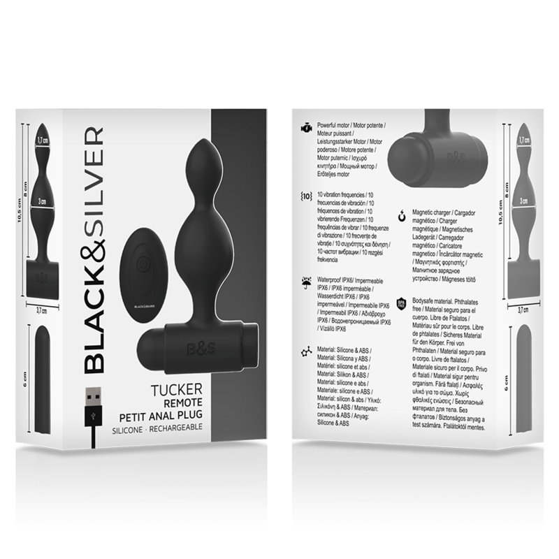 Black&silver-Tucker Klein Analplug Silikon mit Fernbedienung-10 · Vibratoren (Bild 4)