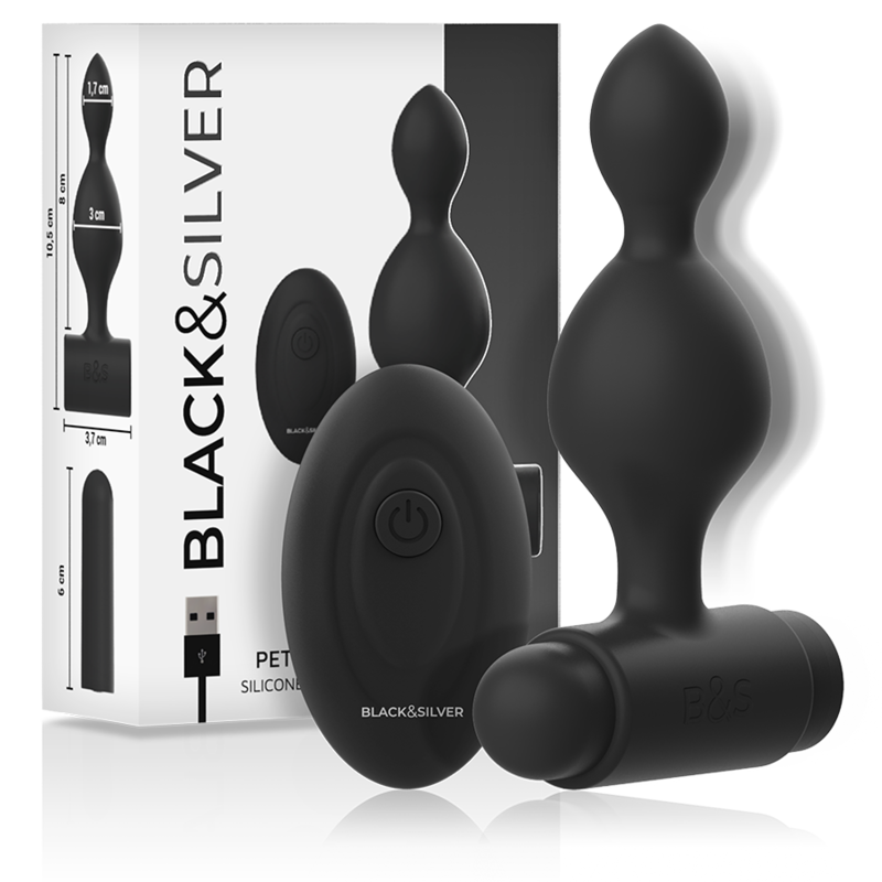 Black&silver-Tucker Klein Analplug Silikon mit Fernbedienung-10 · Vibratoren (Bild 6)