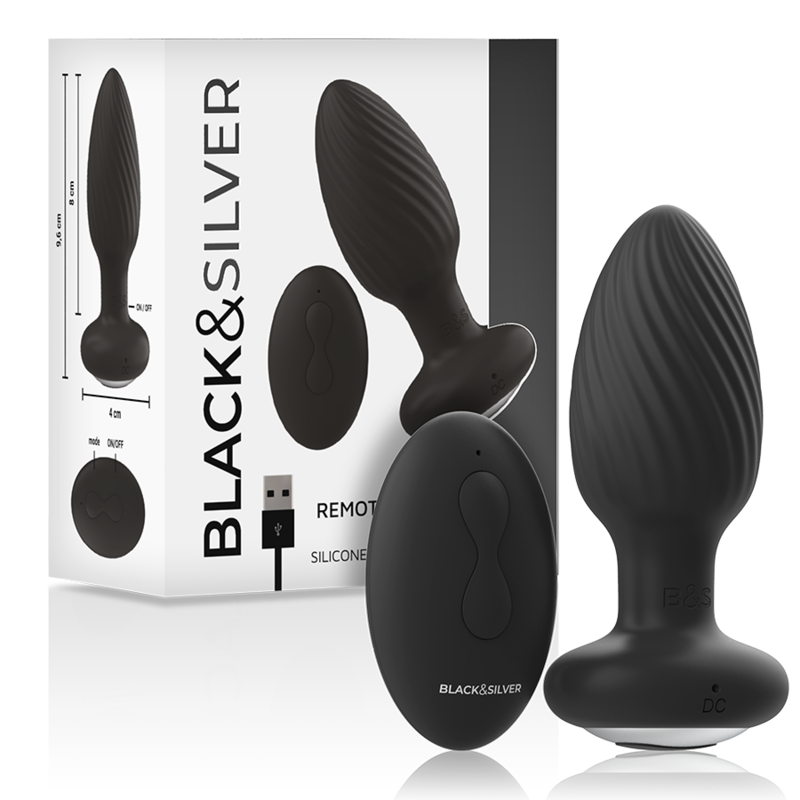 Black&silver-Welss Analplug Silikon Rotator · Vibratoren (Bild 3)