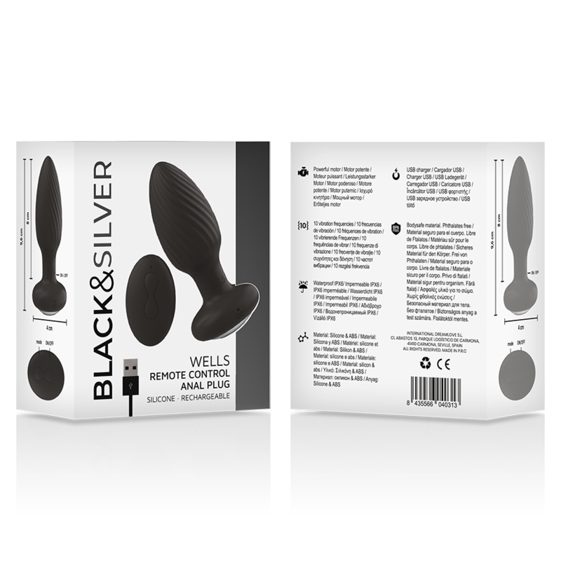 Black&silver-Welss Analplug Silikon Rotator · Vibratoren (Bild 5)