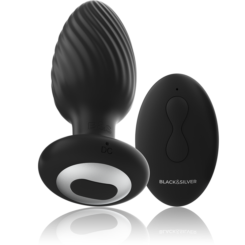 Black&silver-Welss Analplug Silikon Rotator · Vibratoren