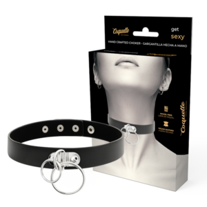 Coquette Accessories-Double Choker mit Ringen der Haut Vegana · Sextoys