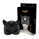 Coquette Accessories-Maske aus veganem Leder mit Kaninchenohren · Sexy Damen-Dessous