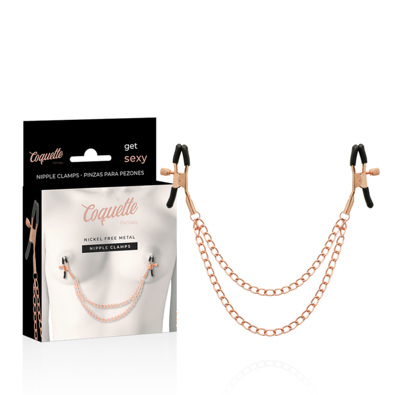 Coquette Fantasy-Fantasy Metall-Nippelklemmen mit Kette