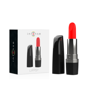 Intense Fun Toys-Lippsy Lippenstift-Vibrator Schwarz-Silikon, 10 Stufen