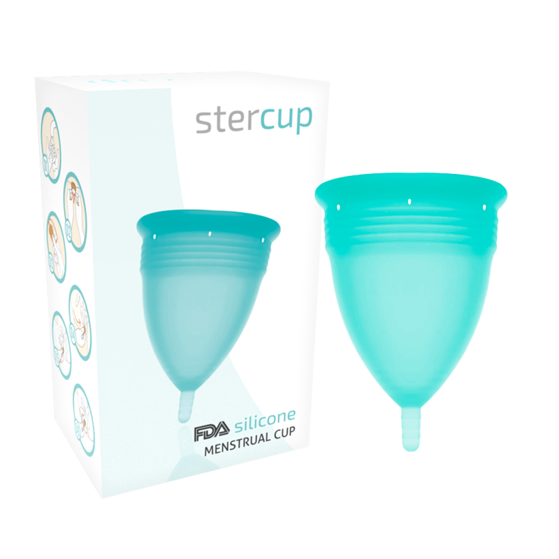 Stercup-Menstrueller Cup aus Silikon, Aquamarin · Oralsex & Körperspiele (Bild 5)