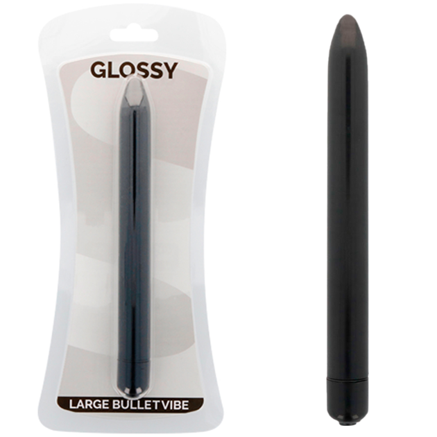 Glossy-Slim Vibrator Schwarz-ABS, 3 Stufen, wasserdicht, leise