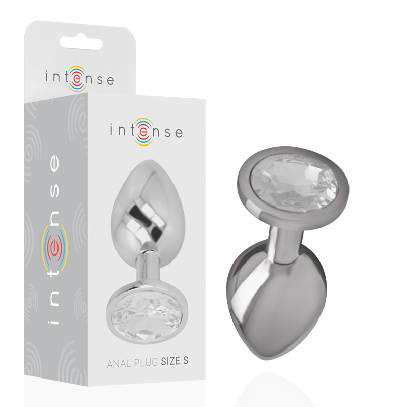 Intense Anal Toys-Analplug aus Aluminium mit Kristall-Silber, Größe S