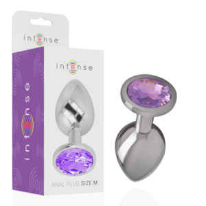 Intense Anal Toys-Analplug aus Aluminium mit Kristall-Lila, Größe · Spielzeug aus Glas & Metall