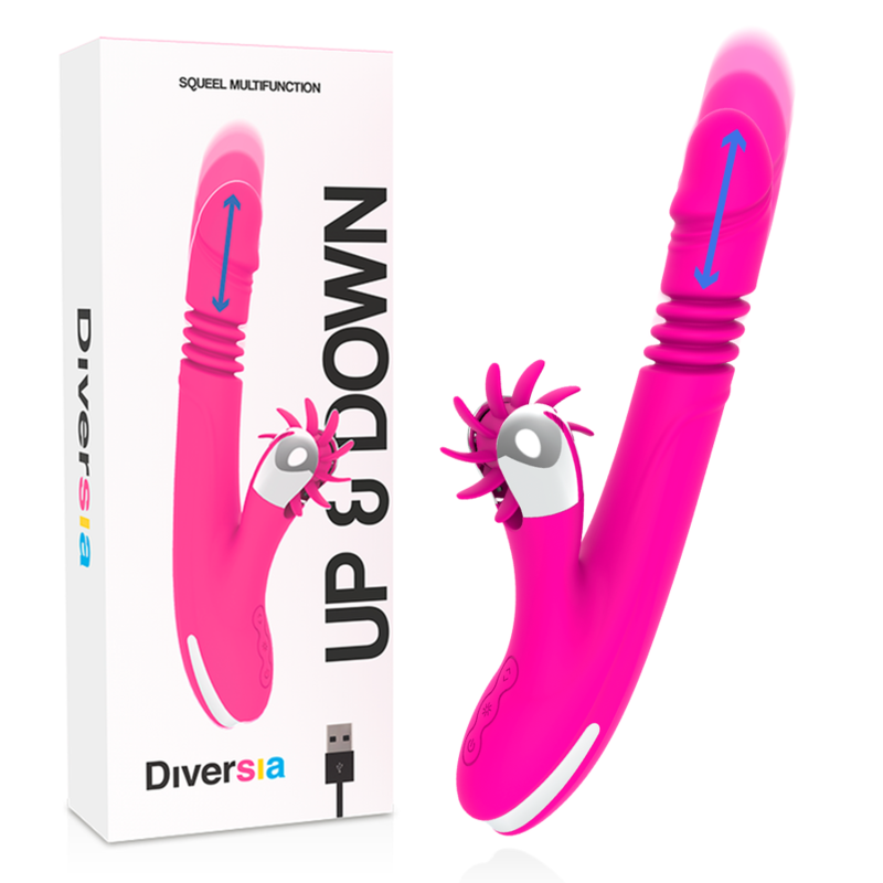 Diversia-Bunny Up & Down 24 cm-Silikon, 7 Geschwindigkeiten, Wiederaufladbar · Vibratoren