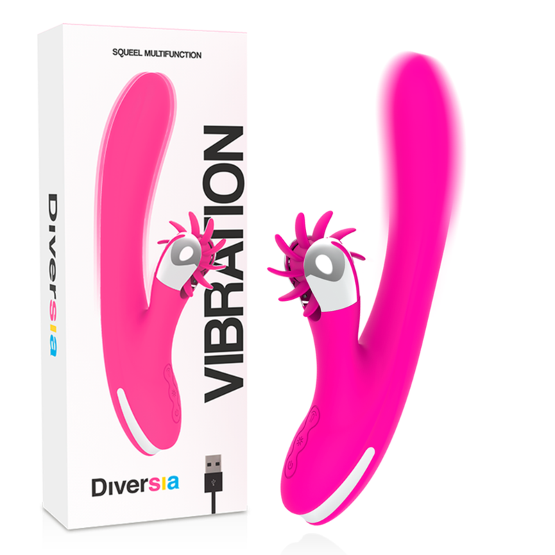 Diversia-Bunny Vibrating 24 cm-Silikon, 7 Stufen, wiederaufladbar