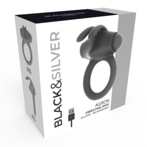 Black&silver-Agron Ring 2.O Vibrationsring Wiederaufladbar-Silikon · Sextoys (Bild 3)