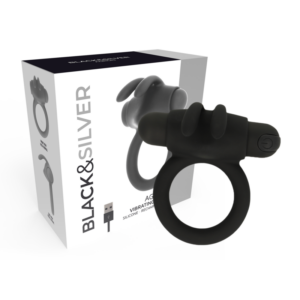 Black&silver-Agron Ring 2.O Vibrationsring Wiederaufladbar-Silikon · Sextoys (Bild 4)