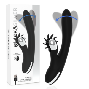 Black&silver-Bunny Grimm Wave Function-Silikon, 7 Geschwindigkeiten · Vibratoren (Bild 9)