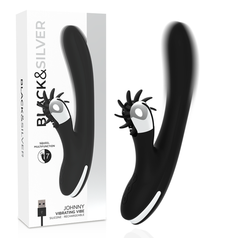 Black&silver-Bunny Johnny Vibrating Vibe-Silikon, 7 Geschwindigkeiten · Vibratoren (Bild 9)