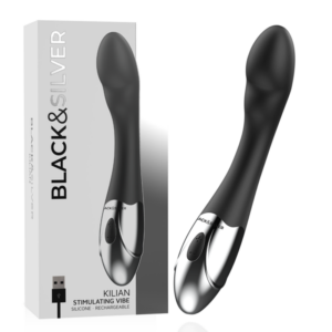 Black&silver-Kilian Vibrator stimulierend-Silikon, 10 Geschwindigkeiten · Vibratoren