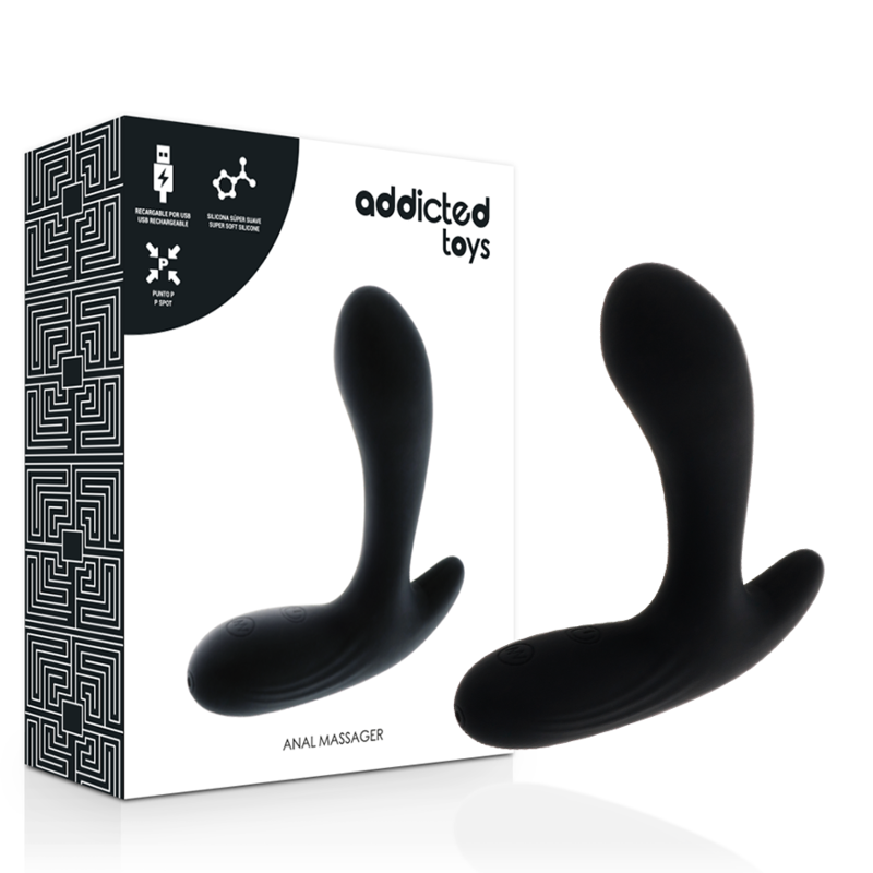 Addicted Toys-Vibrierende Analmassage Schwarz-Silikon, 12 Geschwindigkeiten · Sextoys (Bild 2)