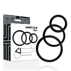 Addicted Toys-Penisring-Set, Schwarz · Sextoys (Bild 3)