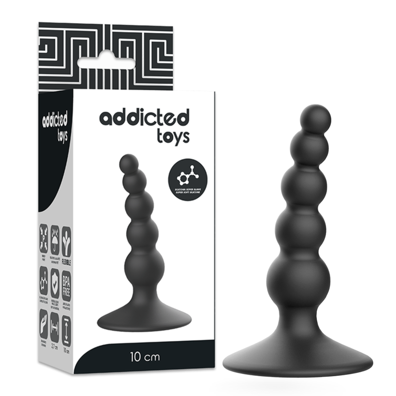 Addicted Toys-Analplug Sexuelle 10 cm Schwarz-Silikon · Vibratoren (Bild 6)