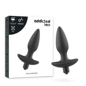 Addicted Toys-Analplug-Massagegerät mit Vibration, Schwarz-Silikon · Sextoys (Bild 7)