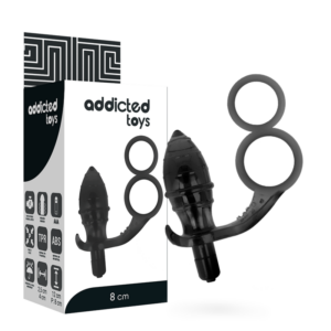 Addicted Toys-Analplug mit Doppelring Schwarz-TPR · Sextoys (Bild 2)