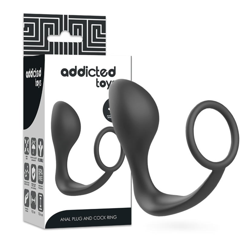 Addicted Toys-Analplug mit Silikonring Schwarz · Sextoys (Bild 4)