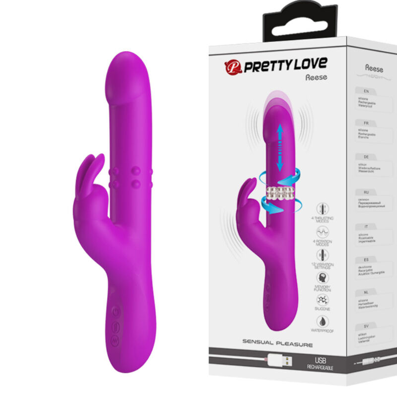 High Tech-Reese Vibrator Rabbit mit Lila-Silikon-Rotation, 12 Geschwindigkeiten · Vibratoren (Bild 2)