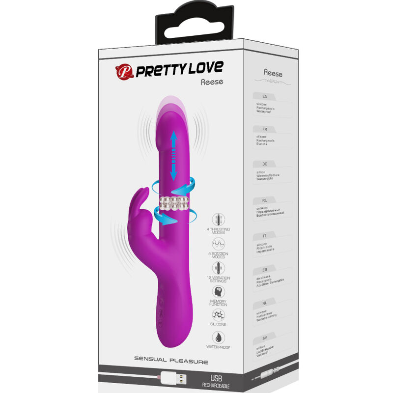 High Tech-Reese Vibrator Rabbit mit Lila-Silikon-Rotation, 12 Geschwindigkeiten · Vibratoren (Bild 7)