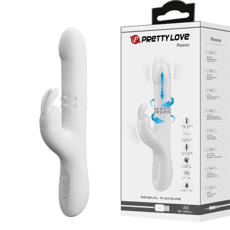 High Tech-Reese Vibrator mit Silber-Silikon-Rotation, 12 Geschwindigkeiten · Vibratoren (Bild 2)