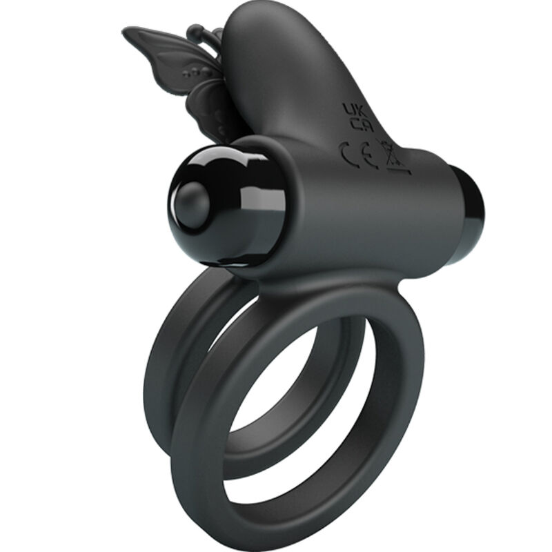For Him-Ring Vibrator Doppel mit Stimulator Schwarz-Silikon, 10 Geschwindigkeiten · Sextoys (Bild 10)
