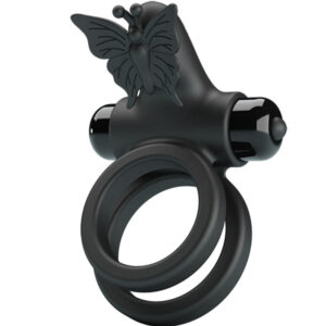 For Him-Ring Vibrator Doppel mit Stimulator Schwarz-Silikon, 10 Geschwindigkeiten · Sextoys (Bild 9)