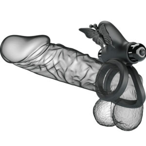 For Him-Ring Vibrator Doppel mit Stimulator Schwarz-Silikon, 10 Geschwindigkeiten · Sextoys (Bild 7)