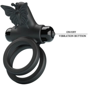 For Him-Ring Vibrator Doppel mit Stimulator Schwarz-Silikon, 10 Geschwindigkeiten · Sextoys (Bild 6)