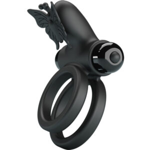 For Him-Ring Vibrator Doppel mit Stimulator Schwarz-Silikon, 10 Geschwindigkeiten · Sextoys (Bild 5)