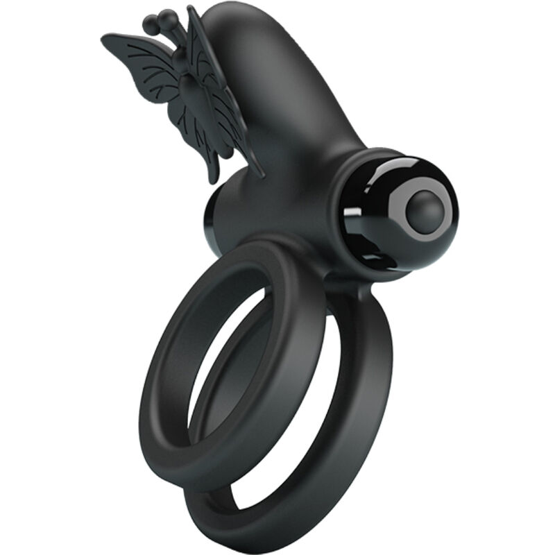 For Him-Ring Vibrator Doppel mit Stimulator Schwarz-Silikon, 10 Geschwindigkeiten · Sextoys (Bild 5)