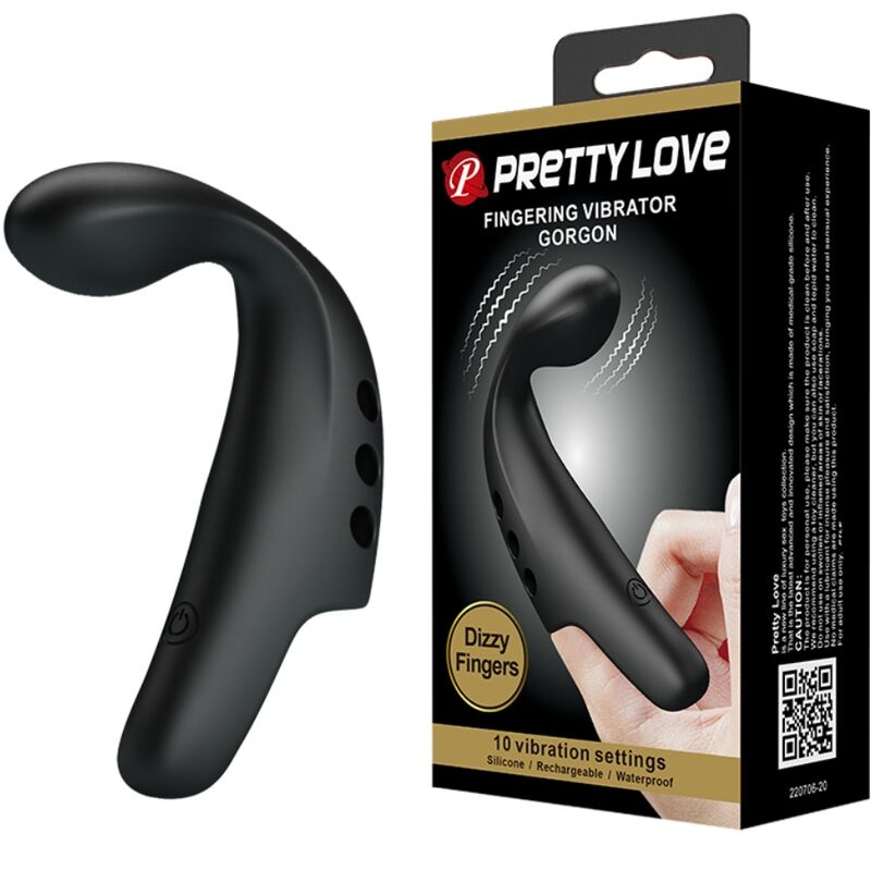 Fun Toys-Black Gorgon Vibrator Geben Sie ein, Schwarz-Silikon, 10 Geschwindigkeiten · Vibratoren (Bild 2)