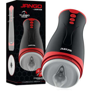 Jamyjob-Jango Masturbator mit Kompression und Vibration-Silikon, 5