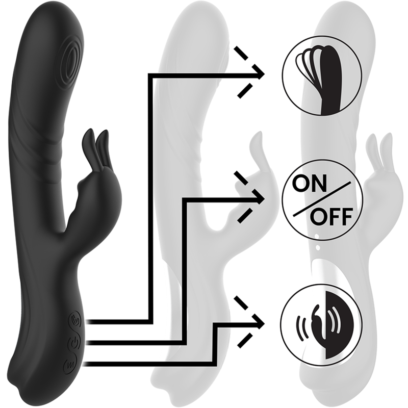 Black&silver-Jamie Rabbit Stimulator Silikon Wiederaufladbar · Vibratoren (Bild 5)