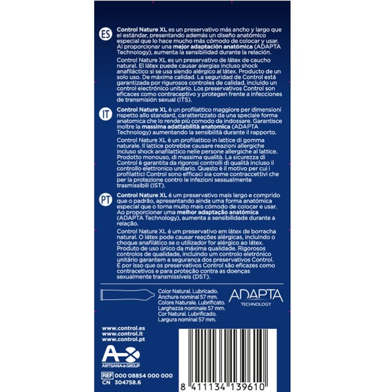 Control Condoms-Anpassung von Nature Xl Kondome, 12 Stk.-Lactice · Kondome (Bild 2)