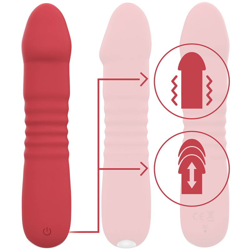 Intense High Tech-Juni Up & Down 10 Rot-Silikon Vibrationen, 10 · Vibratoren (Bild 2)